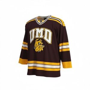 CCM UMD Bulldogs Hockey Jersey Adult XL Maroon Gold White AirKnit Made in Canada